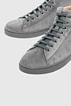 Gianvito Rossi Women's nubuck sneakers in gray - logo. nubuck. lacing. Country of manufacture: Italy. Care: specialized cleaning - photo 5