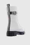 Women's gray leather boots with a silver buckle Panicale - contrasting sole, buckle. leather. Sole height: 2 centimeters. lacing. Country of manufacture: Italy. Care: specialized cleaning - photo 4