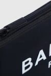 Клатч чоловічий з неопрену чорний Balmain - Принт бренду. 100% неопрен. Блискавка. одне відділення. Країна виробник: Франция. Догляд: спеціалізоване чищення - фото 2