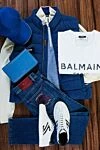 Balmain Футболка з бавовни біла чоловіча - принт логотипу. 100% бавовна. Країна виробник: Італія. Догляд: спеціалізоване чищення - фото 7