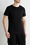 Balmain Black cotton T-shirt for men - logo print. 100% cotton. Country of manufacture: Italy. Care: specialized cleaning - photo 3