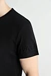 Balmain Black cotton T-shirt for men - logo print. 100% cotton. Country of manufacture: Italy. Care: specialized cleaning - photo 5