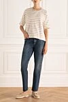 Women's blue jeans with mid-rise Celine - contrasting seams, scuffs. three front pockets, two back pockets. 100% cotton. zipper, buttons. Country of manufacture: Italy. Care: specialized cleaning - photo 2