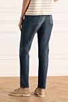 Women's blue jeans with mid-rise Celine - contrasting seams, scuffs. three front pockets, two back pockets. 100% cotton. zipper, buttons. Country of manufacture: Italy. Care: specialized cleaning - photo 4