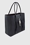 Givenchy Black women's leather tote bag with metal logo - metal logo. genuine leather. zipper. Country of manufacture: Italy. Care: specialized cleaning - photo 3