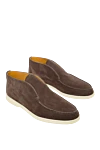 Loro Piana Brown nubuck loafers for men - contrasting white sole. 100% nubuck. platform height 2cm. Country of manufacture: Italy. Care: specialized cleaning - photo 3