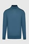 Loro Piana Men's high-collared woolen jumper blue - High collar stand. 100% wool. Country of manufacture: Italy. Care: specialized cleaning - photo 1