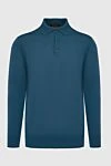 Loro Piana Polo with long sleeves made of wool blue for men - Long sleeve. 100% wool. Buttons. Country of manufacture: Italy. Care: specialized cleaning - photo 1