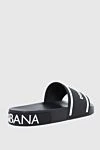 Black rubber slippers for men Dolce & Gabbana - brand logo. heel height 2 cm, leather interior. 100% rubber. other materials. Country of manufacture: Italy. Care: specialized cleaning - photo 4