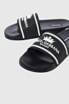 Dolce & Gabbana Black rubber slippers for men - brand logo. heel height 2 cm, leather interior. 100% rubber. other materials. Country of manufacture: Italy. Care: specialized cleaning - photo 5