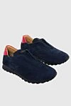 Kiton Blue nubuck sneakers for men - 100% nubuck, alligator leather. laces. height 2 cm. Country of manufacture: Italy. Care: specialized cleaning - photo 3