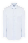 Loro Piana Blue cotton shirt for men - 100% cotton. Closure: buttons. Country of manufacture: Italy. Care: specialized cleaning - photo 1