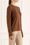 Loro Piana Brown cashmere jumper for women - 100% cashmere. Country of manufacture: Italy. Care: specialized cleaning - photo 3