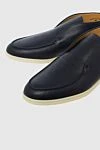 Loro Piana Blue leather loafers for men - contrasting white sole. leather interior. 100% genuine leather. platform height 2cm. Insole: leather. Country of manufacture: Italy. Care: specialized cleaning - photo 5