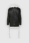 Saint Laurent Black leather and fur jacket for women - fur collar, decorative buckles. natural leather, natural fur. zipper. three pockets. Country of manufacture: Italy. Care: specialized cleaning - photo 7