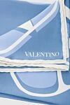 Women's blue silk scarf with logo Valentino - multicolored. 100% silk. Country of manufacture: Italy. Care: specialized cleaning - photo 4