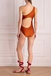 Swimsuit compatible with polyamide and elastane orange women's Zimmermann - asymmetrical clasp. 80% polyamide, 20% elastane. Closure: drawstring. Country of manufacture: Italy. Care: specialized cleaning - photo 4