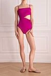 Swimsuit compatible with polyamide and elastane pink women's Zimmermann - 72% polyamide, 28% elastane. Closure: drawstring. Country of manufacture: Italy. Care: specialized cleaning - photo 2