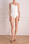 Swimsuit compatible with polyamide and elastane white women's Zimmermann - asymmetrical clasp. 80% polyamide, 20% elastane. Closure: drawstring. Country of manufacture: Italy. Care: specialized cleaning - photo 2