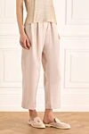 Brunello Cucinelli Women's wool cropped trousers beige - pinches. wool. zipper. Country of manufacture: Italy. Care: specialized cleaning - photo 3