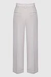 Women's wool cropped trousers beige Brunello Cucinelli - pinches. wool. zipper. Country of manufacture: Italy. Care: specialized cleaning - photo 6
