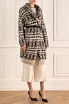 Brunello Cucinelli Beige cashmere and silk cardigan for women - Fastener: belt. sewn hood, multi-colored pattern. 80% cashmere, 20% silk. Country of manufacture: Italy. Care: specialized cleaning - photo 3