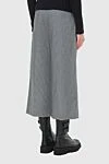 MSGM Women's cropped pants with logo gray - logo, contrasting belt. four pockets. 64% polyester, 33% viscose, 3% elastane. elastic belt. Country of manufacture: Italy. Care: specialized cleaning - photo 3