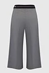 Women's cropped pants with logo gray MSGM - logo, contrasting belt. four pockets. 64% polyester, 33% viscose, 3% elastane. elastic belt. Country of manufacture: Italy. Care: specialized cleaning - photo 6