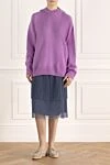 Худи из шерсти и кашемира фиолетовое женское MSGM - капюшон, застежка кулиска,. 100% хлопок. Страна производитель: Италия. Уход: специализированная чистка - фото 2