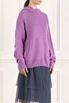 MSGM Худи из шерсти и кашемира фиолетовое женское - капюшон, застежка кулиска,. 100% хлопок. Страна производитель: Италия. Уход: специализированная чистка - фото 3