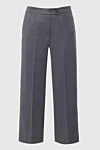 Rocco Ragni Women's classic gray pants in a loose cut - two pockets. 65% polyester, 32% viscose, 3% elastane. zipper, button. Country of manufacture: Italy. Care: specialized cleaning - photo 1