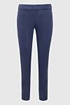 D.Exterior Women's tailored pants blue - two side pockets. polyester, elastane. elastic belt. Country of manufacture: Italy. Care: specialized cleaning - photo 1