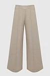 D.Exterior Women's wide pants beige - lurex. wool, polyester, elastane. elastic belt. Country of manufacture: Italy. Care: specialized cleaning - photo 1