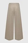 Women's wide pants beige D.Exterior - lurex. wool, polyester, elastane. elastic belt. Country of manufacture: Italy. Care: specialized cleaning - photo 6