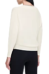 Tonet White jumper for women - V-neck. 80% wool, 12% cashmere, 8% silk. Country of manufacture: Italy. Care: specialized cleaning - photo 3