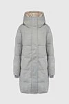 Tonet Gray down jacket for women - Additional: hood. 65% wool, 15% polyester, 20% viscose. Closure: zipper. two side pockets. Insulation: 90% down, 10% feather