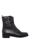 Gianvito Rossi Black leather boots for women - buckles. genuine leather. Heel height: 2 centimeters. lacing. Country of manufacture: Italy. Care: specialized cleaning - photo 1