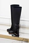 Gianvito Rossi Boots women's high leather on square heel black - leather. Heel height: 6 cm. zipper. Country of manufacture: Italy. Care: specialized cleaning - photo 7