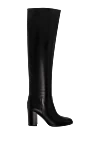 Gianvito Rossi Boots women's high leather on square heel black - leather. Heel height: 6 cm. zipper. Country of manufacture: Italy. Care: specialized cleaning - photo 1