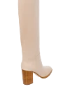 Boots women's high leather on square heel beige Gianvito Rossi - leather. Heel height: 6 cm. zipper. Country of manufacture: Italy. Care: specialized cleaning - photo 4