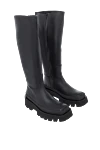 Paloma Barcelo Women's leather boots with a chunky sole, black - massive sole. leather. Heel height: 6 cm. zipper. Country of manufacture: Italy. Care: specialized cleaning - photo 3