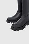 Paloma Barcelo Women's leather boots with a chunky sole, black - massive sole. leather. Heel height: 6 cm. zipper. Country of manufacture: Italy. Care: specialized cleaning - photo 5