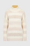 Peserico Beige jumper for women - striped pattern. 68% wool, 22% polyamide, 10% cashmere. Country of manufacture: Italy. Care: specialized cleaning - photo 1