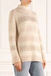 Peserico Beige jumper for women - striped pattern. 68% wool, 22% polyamide, 10% cashmere. Country of manufacture: Italy. Care: specialized cleaning - photo 3