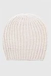 Peserico Beige beanie hat for women knitted - 46% alpaca, 34% polyamide, 20% wool. Country of manufacture: Italy. Care: specialized cleaning - photo 1