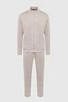 Cesare di Napoli Men's cotton sports suit, beige - Brand logo. 100% cotton. Closure: Drawstring, zipper. Four side pockets. Country of manufacture: Italy. Care: specialized cleaning - photo 1