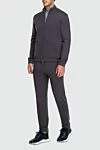 Gray men's cotton sports suit Cesare di Napoli - Brand logo. 100% cotton. Closure: Drawstring, zipper. Four side pockets. Country of manufacture: Italy. Care: specialized cleaning - photo 2