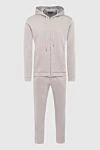 Cesare di Napoli Men's cotton sports suit, beige - Brand logo. Hood. 100% cotton. Closure: Drawstring, zipper. Four side pockets. Country of manufacture: Italy. Care: specialized cleaning - photo 1