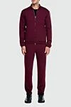 Men's cotton sports suit, burgundy Cesare di Napoli - Brand logo. 100% cotton. Closure: Drawstring, zipper. Four side pockets. Country of manufacture: Italy. Care: specialized cleaning - photo 2