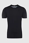 Cesare di Napoli Black cotton T-shirt for men - 100% cotton. Country of manufacture: Italy. Care: specialized cleaning - photo 1